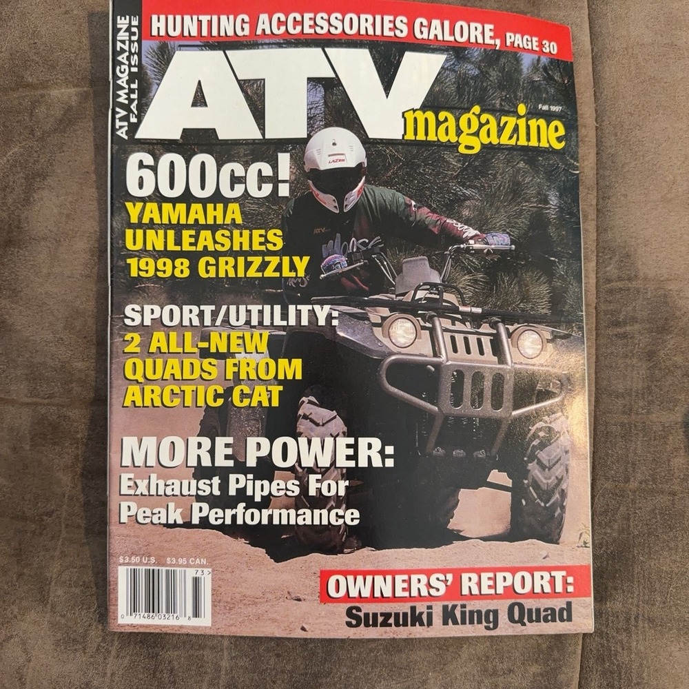 Vtg ATV Magazine Fall 1997 ATV Yamaha Grizzly Arctic Cat Suzuki King Quad Sports